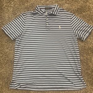 Polo by Ralph Lauren Men's Blue and White Striped Shirt